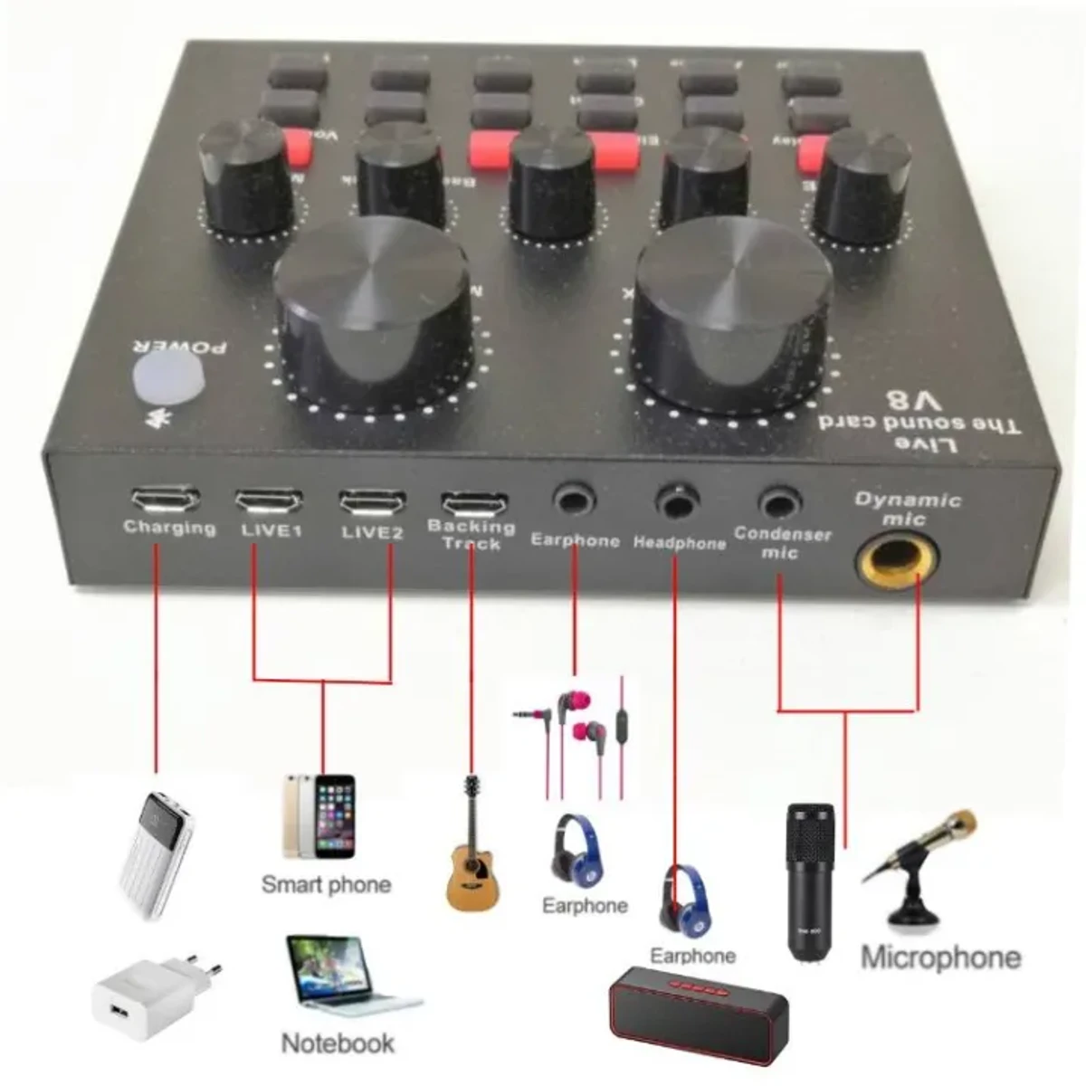 BM-800 Studio Microphone Kit with V8 Live Stream Sound Card Combo - Image 5