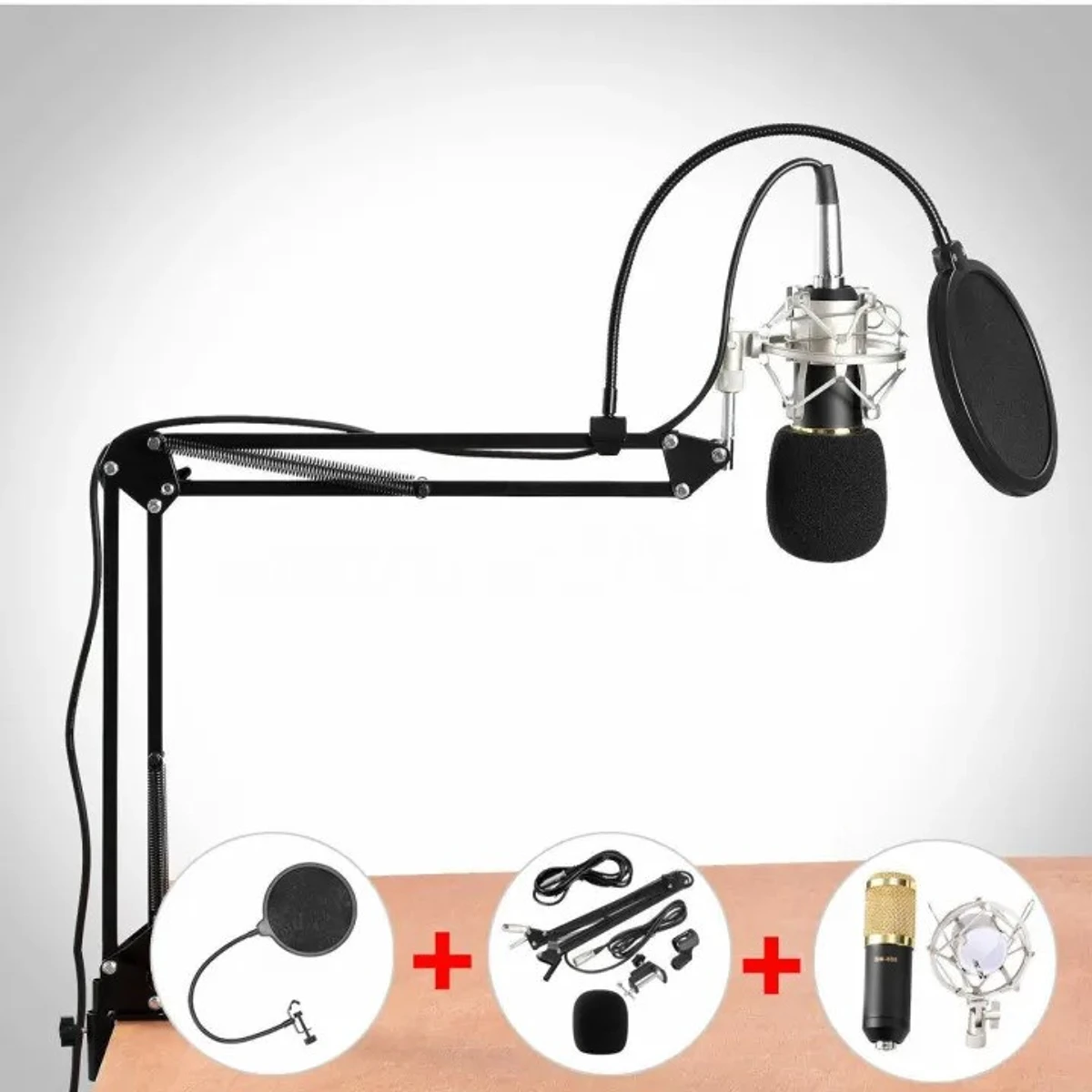 BM-800 Studio Microphone Kit with V8 Live Stream Sound Card Combo - Image 4