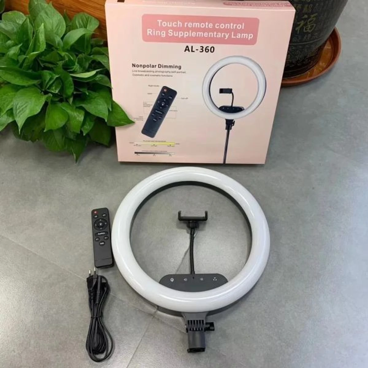 AL-360 16 Inch Studio Selfie LED Ring Light Fill-in Lamp Built-in Dimmable 3000-6000K Color Temperature For Makeup YouTube Video with remote control - Image 3