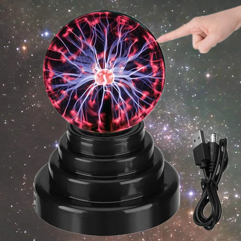 USB Plasma Night Light Magic Crystal Ball Lamp | LED Touch Table Nightlight - Image 4