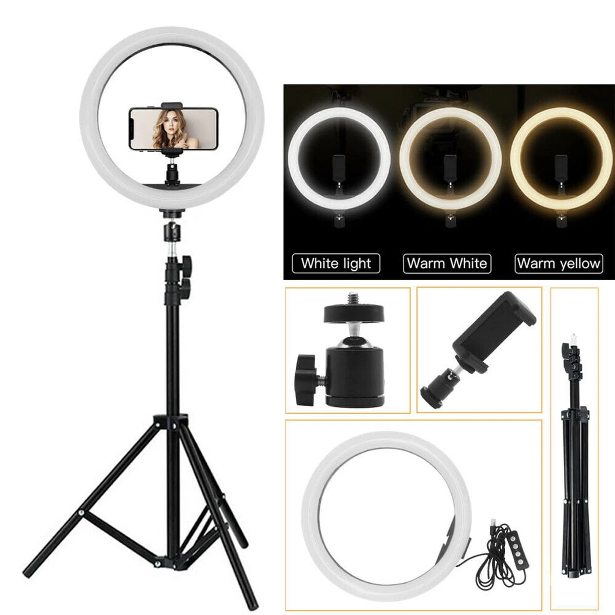 12 inch Selfie LED Ring Light with 6 feet height Tripod Stand